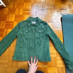 Kelly Green Suede Jacket - suede looks like snake print * accepting offers
